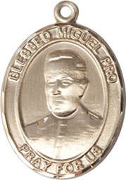 [8389KT] 14kt Gold Blessed Miguel Pro Medal