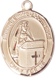 [8390KT] 14kt Gold Blessed Emilee Doultremont Medal