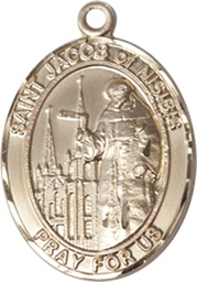 [8392KT] 14kt Gold Saint Jacob of Nisibis Medal