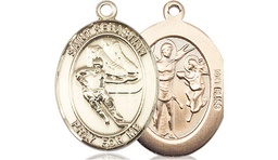 [8604KT] 14kt Gold Saint Sebastian Hockey Medal