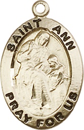 [3993KT] 14kt Gold Saint Ann Medal