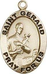 [3994KT] 14kt Gold Saint Gerard Majella Medal