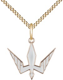 [6273WGF/18G] 14kt Gold Filled Holy Spirit Pendant on a 18 inch Gold Plate Light Curb chain