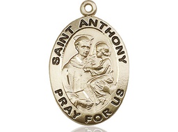 [4021KT] 14kt Gold Saint Anthony of Padua Medal