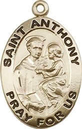 [4021KT] 14kt Gold Saint Anthony of Padua Medal