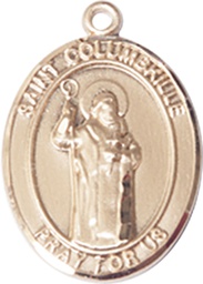 [8399KT] 14kt Gold Saint Columbkille Medal