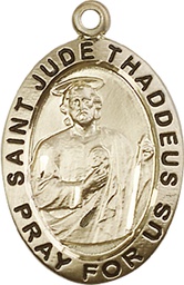 [4023KT] 14kt Gold Saint Jude Medal