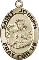 [4024KT] 14kt Gold Saint Joseph Medal