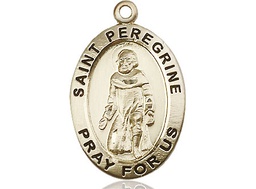 [4026KT] 14kt Gold Saint Peregrine Medal