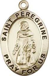 [4026KT] 14kt Gold Saint Peregrine Medal