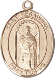 [8405KT] 14kt Gold Saint Seraphina Medal