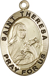 [4032KT] 14kt Gold Saint Theresa Medal