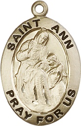 [4033KT] 14kt Gold Saint Ann Medal