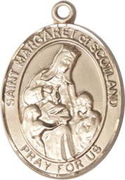 [8407KT] 14kt Gold Saint Margaret of Scotland Medal