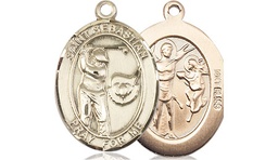 [8606KT] 14kt Gold Saint Sebastian Golf Medal