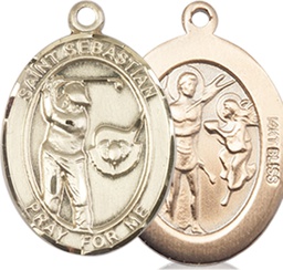 [8606KT] 14kt Gold Saint Sebastian Golf Medal