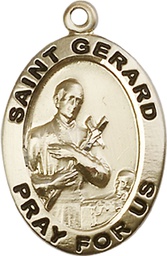 [4034KT] 14kt Gold Saint Gerard Medal