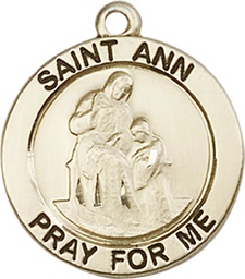 [4050KT] 14kt Gold Saint Ann Medal