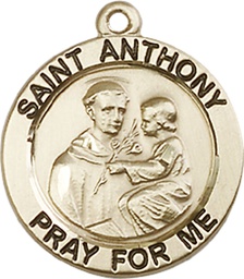 [4052KT] 14kt Gold Saint Anthony of Padua Medal