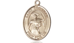 [8415KT] 14kt Gold Saint Theodore Stratelates Medal