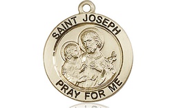[4055KT] 14kt Gold Saint Joseph Medal