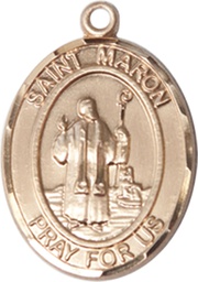 [8417KT] 14kt Gold Saint Maron Medal