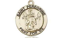[4060KT] 14kt Gold Saint Peregrine Medal