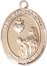 [8420KT] 14kt Gold Saint Margaret Mary Alacoque Medal