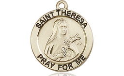[4064KT] 14kt Gold Saint Theresa Medal
