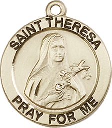 [4064KT] 14kt Gold Saint Theresa Medal