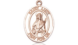[8422KT] 14kt Gold Saint Lucy Medal