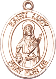 [8422KT] 14kt Gold Saint Lucy Medal