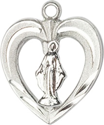 [6277SS/SS] Sterling Silver Heart / Miraculous Medal