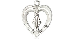 [6277SS/SS] Sterling Silver Heart / Miraculous Medal