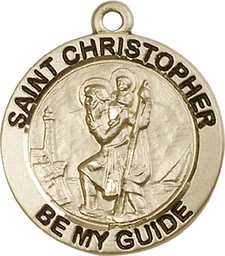 [4075KT] 14kt Gold Saint Christopher Medal