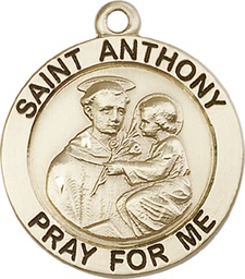 [4076KT] 14kt Gold Saint Anthony Medal