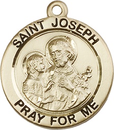 [4079KT] 14kt Gold Saint Joseph Medal