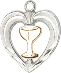 [6279GF/SS] Two-Tone GF/SS Heart / Chalice Medal