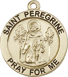 [4081KT] 14kt Gold Saint Peregrine Medal