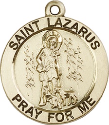 [4085KT] 14kt Gold Saint Lazarus Medal
