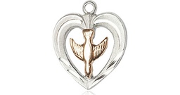 [6280GF/SS] Two-Tone GF/SS Heart / Holy Spirit Medal