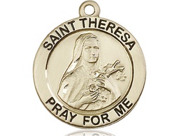 [4087KT] 14kt Gold Saint Theresa Medal