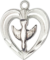 [6280SS/SS] Sterling Silver Heart / Holy Spirit Medal