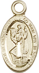 [4121CKT] 14kt Gold Saint Christopher Medal