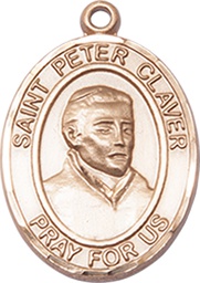 [8442KT] 14kt Gold Saint Peter Claver Medal