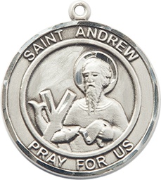 [7000RDSS] Sterling Silver Saint Andrew the Apostle Medal