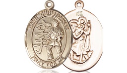 [8515KT] 14kt Gold Saint Christopher Karate Medal