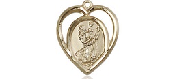 [4127KT] 14kt Gold Saint Christopher Medal