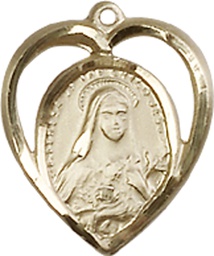 [4130KT] 14kt Gold Saint Theresa Medal