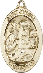 [4145KKT] 14kt Gold Saint Joseph Medal